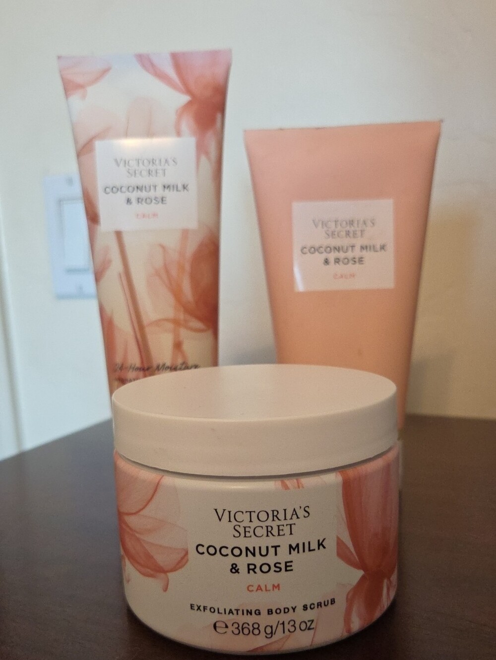 Victoria's Secret Coconut Milk & Rose   Trio - Body Scrub, Lotion & Wash